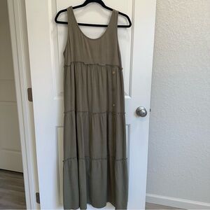 Tea Mints Green Tiered Maxi Sundress Sleeveless Size small